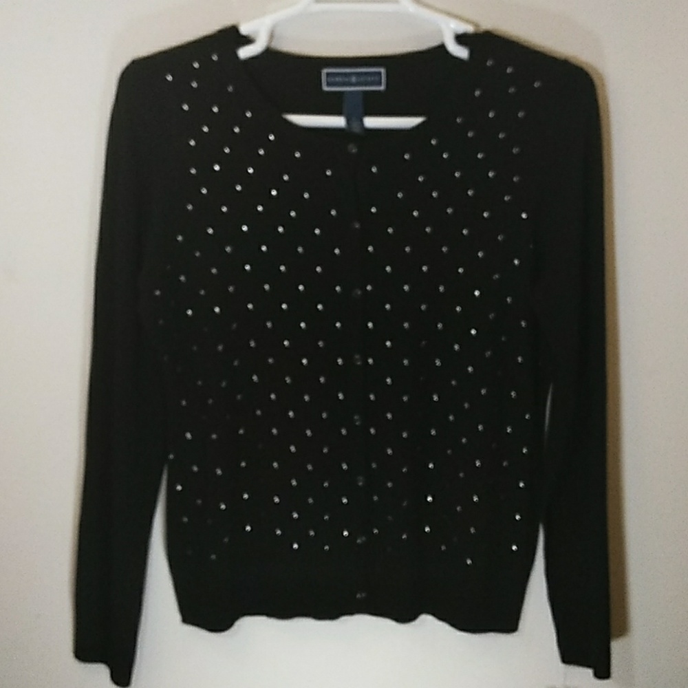Karen Scott Women's Button Front Stud Cardigan